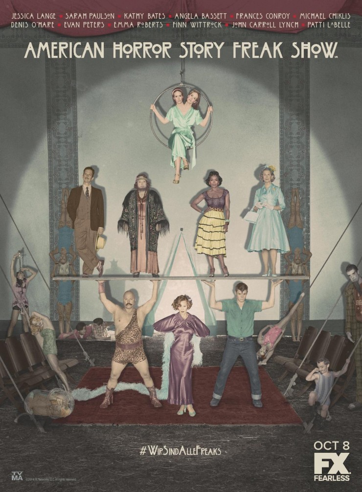 First Look American Horror Story Freak Show Cast Featured In Costume