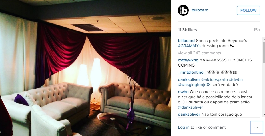 Beyonce's Grammy Awards dressing room?