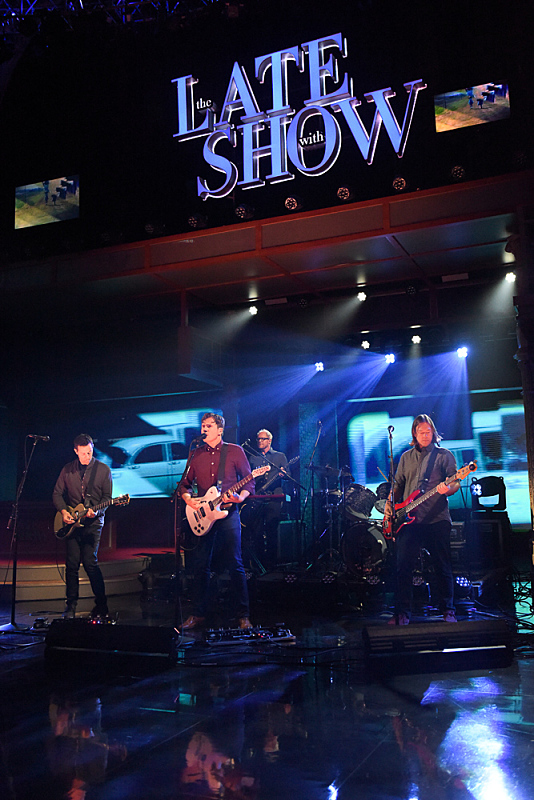 The Late Show with Stephen Colbert with Jimmy Eat World  during Thursday's 9/29/16 show in New York. Photo: Scott Kowalchyk/CBS ÃÂ©2016CBS Broadcasting Inc. All Rights Reserved.
