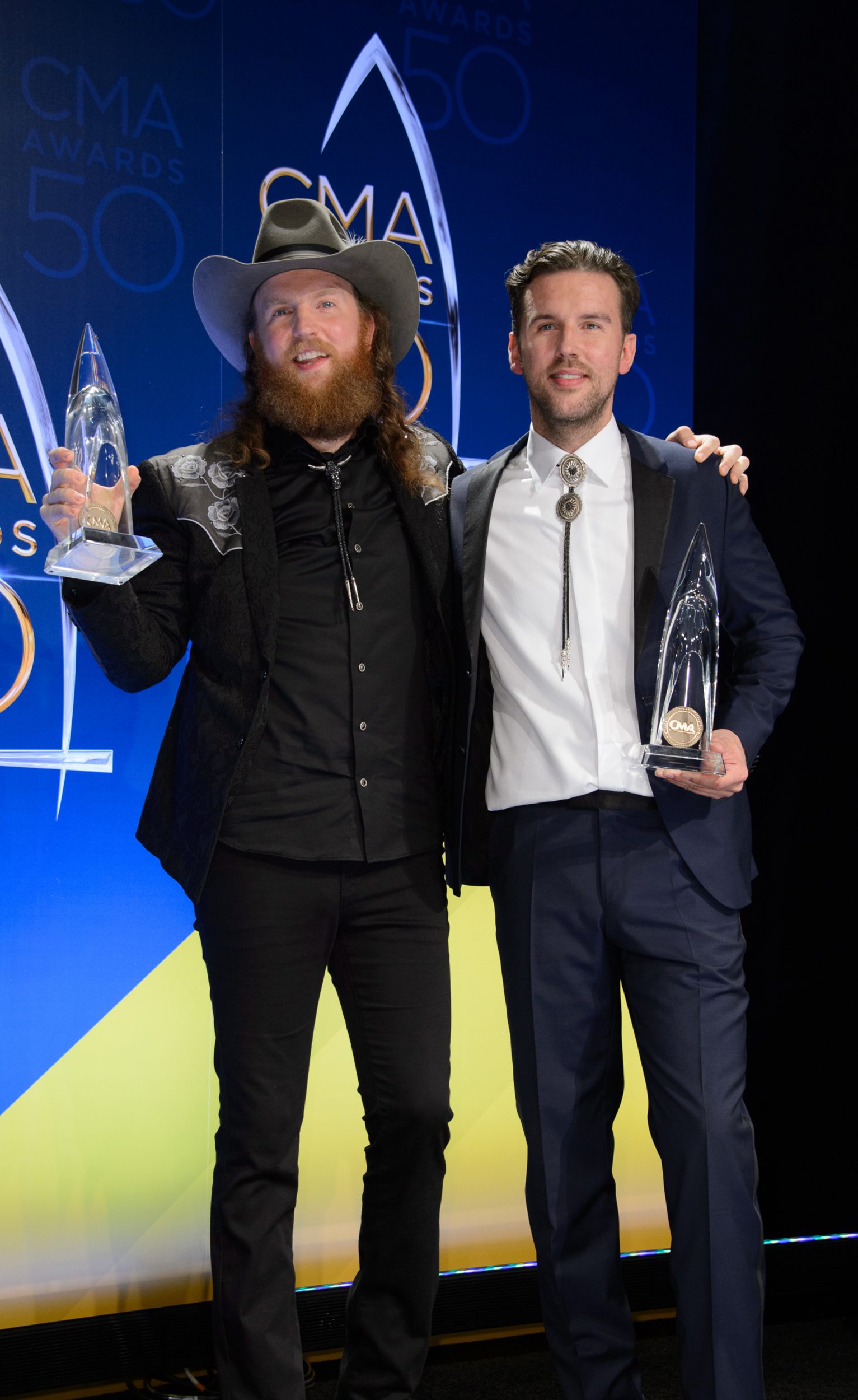 THE 50th ANNUAL CMA AWARDS - “The 50th Annual CMA Awards,” hosted by Brad Paisley and Carrie Underwood, broadcasts live from the Bridgestone Arena in Nashville, Wednesday, November 2 (8:00-11:00 p.m. EDT), on the ABC Television Network. (ABC/Brett Oronzio) BROTHERS OSBORNE