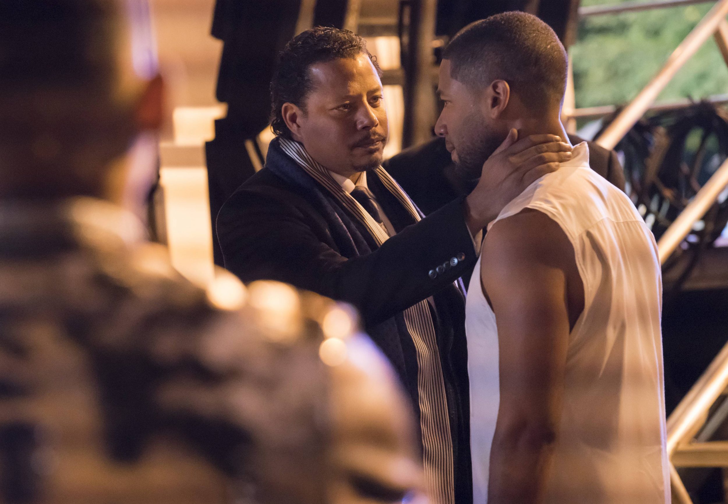 EMPIRE: Pictured L-R: Terrence Howard and Jussie Smollett in the "A Furnace For your Foe" fall finale episode of EMPIRE airing Dec. 14 (8:00-9:00 PM ET/PT) on FOX. ©2016 Fox Broadcasting Co. CR: Chuck Hodes/FOX