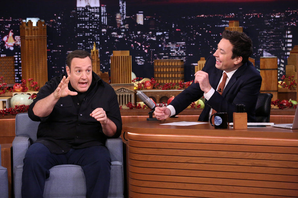 THE TONIGHT SHOW STARRING JIMMY FALLON -- Episode 0578 -- Pictured: (l-r) Actor Kevin James during an interview with host Jimmy Fallon on November 24, 2016 -- (Photo by: Andrew Lipovsky/NBC)