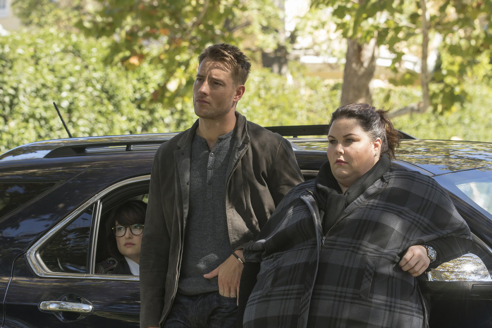 THIS IS US -- "The Trip" Episode 109 -- Pictured: (l-r) Justin Hartley as Kevin, Chrissy Metz as Kate -- (Photo by: Ron Batzdorff/NBC)