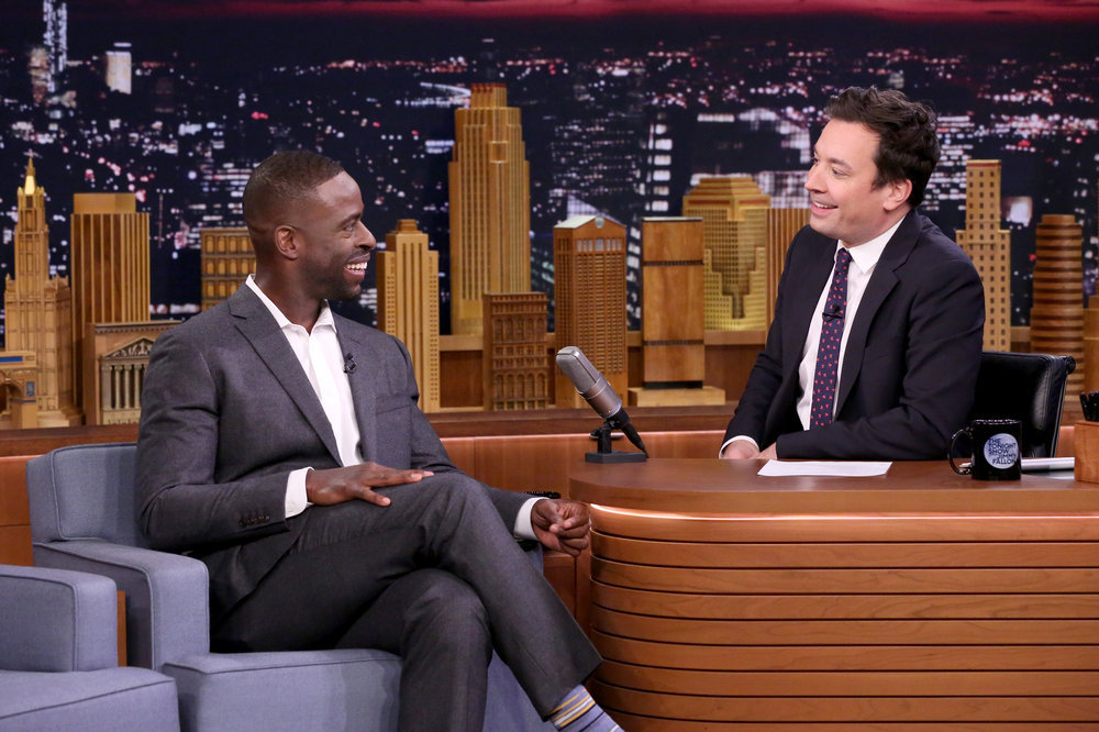 THE TONIGHT SHOW STARRING JIMMY FALLON -- Episode 0572 -- Pictured: (l-r) Actor Sterling K. Brown during an interview with host Jimmy Fallon on November 16, 2016 -- (Photo by: Andrew Lipovsky/NBC)
