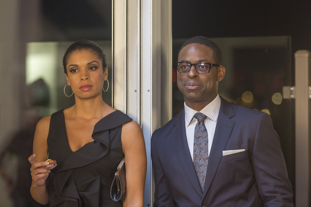 THIS IS US -- "Last Christmas" Episode 110 -- Pictured: (l-r) Susan Kelechi Watson as Beth, Sterling K. Brown as Randall -- (Photo by: Ron Batzdorff/NBC)