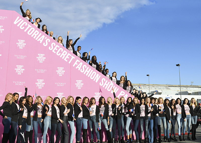 "For the first time, the Victoria's Secret Angels are filmed in Paris for THE VICTORIA'S SECRET FASHION SHOW, broadcast Monday, Dec. 5 (10:00-11:00 PM, ET/PT) on the CBS Television Network.  The world's most celebrated fashion show will be seen in more than 190 countries. Merging fashion, fantasy and entertainment, the lingerie runway show will include pink carpet interviews, model profiles, a behind-the-scenes look at the making of the show in the City of Lights and musical performances by Lady Gaga, Bruno Mars, and The Weeknd." Pictured: Angels: Adriana Lima, Alessandra Ambrosio, Lily Aldridge, Elsa Hosk, Martha Hunt, Lais Ribeiro, Sara Sampaio, Stella Maxwell, Romee Strijd, Taylor Hill, Jasmine Tookes, Josephine Skriver, with models: Alanna Arrington, Kendall Jenner, Gigi Hadid, Bella Hadid, Bridget Malcolm , Brooke Perry, Cindy Bruna, Devon Windsor, Dilone, Elsa Hosk, Flavia Lucini, Georgia Fowler, Grace Elizabeth, Camille Rowe, Herieth Paul, Jourdana Phillips, Kate Grigorieva, Kate Lindgard, Kelly Gale, Lais Oliveira, Lameka Fox, Leomie Anderson, Liu Wen, Luma Grothe, Maggie Laine, Megan Williams, Ming Xi, Rachel Hilbert, Sanne Vloet, Sui He, Xiao Wen, Zuri Tibby, Barbara Fialho, Joan Smalls, Lily Donaldson, Maria Borges, Iza Goulart, Daniela Braga, Valery Kaufman and Megan Williams.  Photo: Michele Crowe/CBS ÃÂ©2016 CBS Broadcasting, Inc. All Rights Reserved