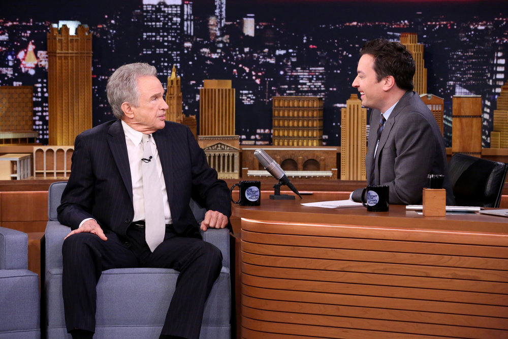 THE TONIGHT SHOW STARRING JIMMY FALLON -- Episode 0571 -- Pictured: (l-r) Actor Warren Beatty during an interview with host Jimmy Fallon on November 15, 2016 -- (Photo by: Andrew Lipovsky/NBC)