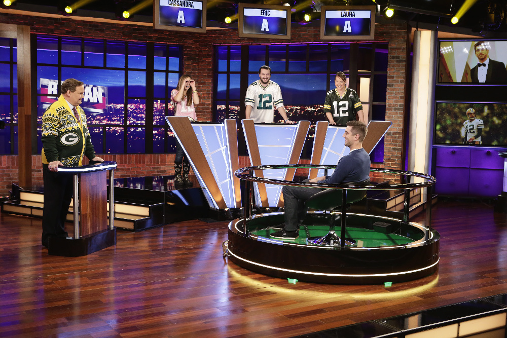 BIG FAN - Coverage. (ABC/Nicole Wilder) ANDY RICHTER, AARON RODGERS