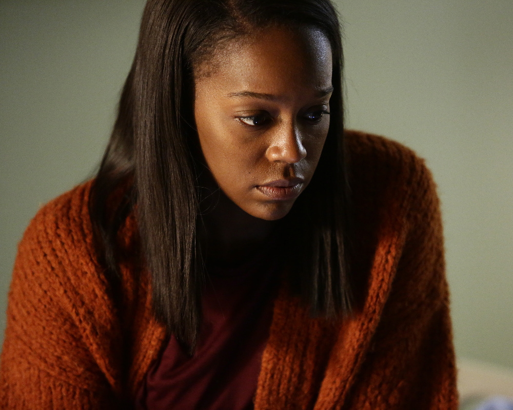 HOW TO GET AWAY WITH MURDER - "We're Bad People" - With Annalise in jail facing arson and first-degree murder charges, the D.A.'s office continues to build their case against her, and the police investigate what happened to Wes on the night of the house fire. Meanwhile, the Keating 4 try to cope with the devastating realization that one of their own is dead, on "How to Get Away with Murder," THURSDAY, JANUARY 19 (10:00-11:00 p.m. EST), on the ABC Television Network. (ABC/Nicole Wilder) AJA NAOMI KING