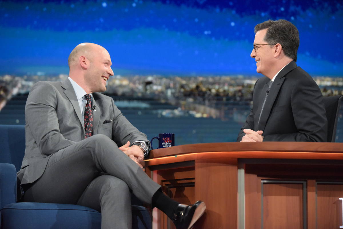 The Late Show with Stephen Colbert and guest Corey Stoll during Monday's 01/16/17 show in New York. Photo: Scott Kowalchyk/CBS ÃÂ©2016CBS Broadcasting Inc. All Rights Reserved.