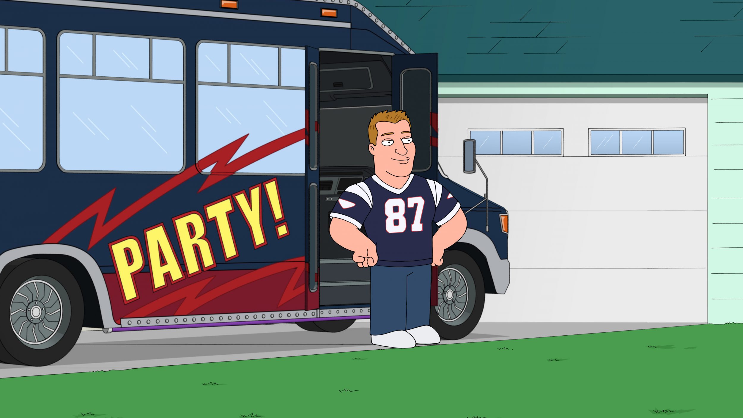FAMILY GUY: Rob Gronkowski, of the New England Patriots, moves into the house behind the Griffins in the ÒGronkowsbeesÓ episode of FAMILY GUY airing Sunday, Jan. 15 (9:30-10:00 PM ET/PT) on FOX. FAMILY GUY ª and © 2016 TCFFC ALL RIGHTS RESERVED. CR: FOX