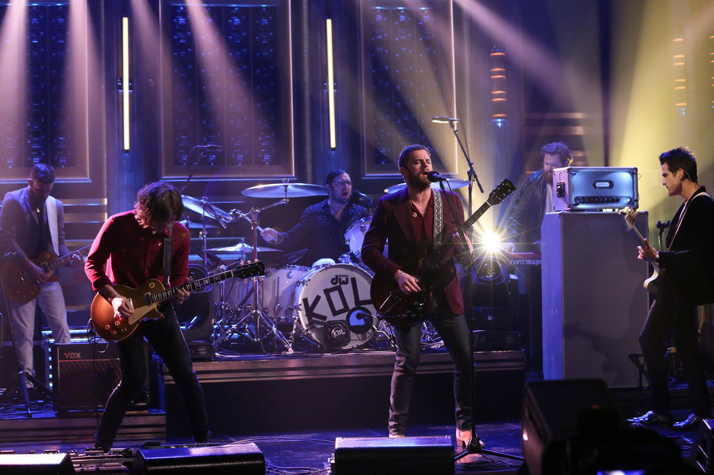 THE TONIGHT SHOW STARRING JIMMY FALLON -- Episode 0605 -- Pictured: Musical guest Kings of Leon performs on January 18, 2017 -- (Photo by: Andrew Lipovsky/NBC)
