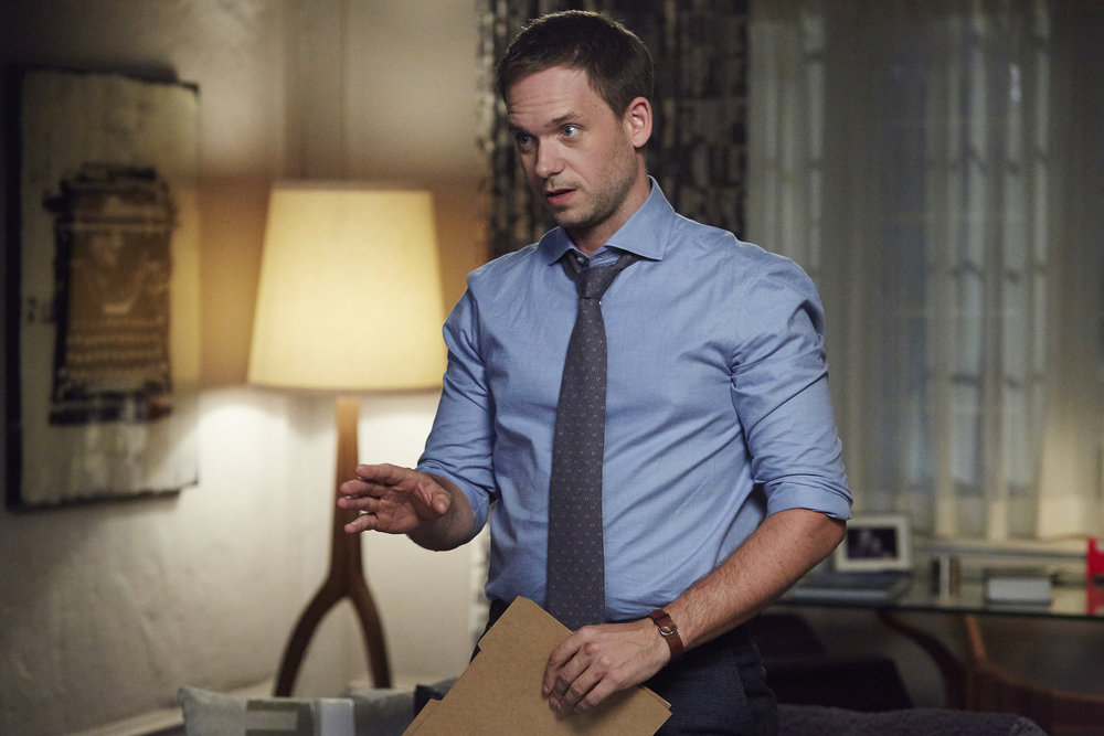 SUITS -- "The Painting" Episode 612 -- Pictured: Patrick J. Adams as Michael Ross -- (Photo by: Shane Mahood/USA Network)