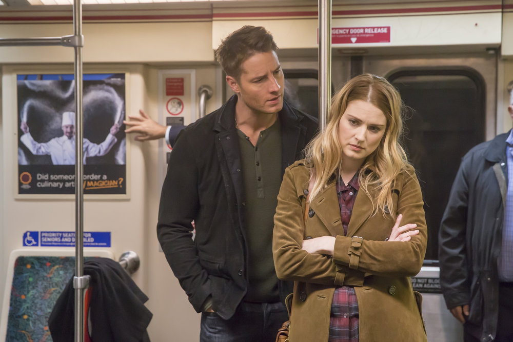 THIS IS US -- "I Call Marriage" Episode 114 -- Pictured: (l-r) Justin Hartley as Kevin Pearson, Alexandra Breckenridge as Sophie -- (Photo by: Ron Batzdorff/NBC)