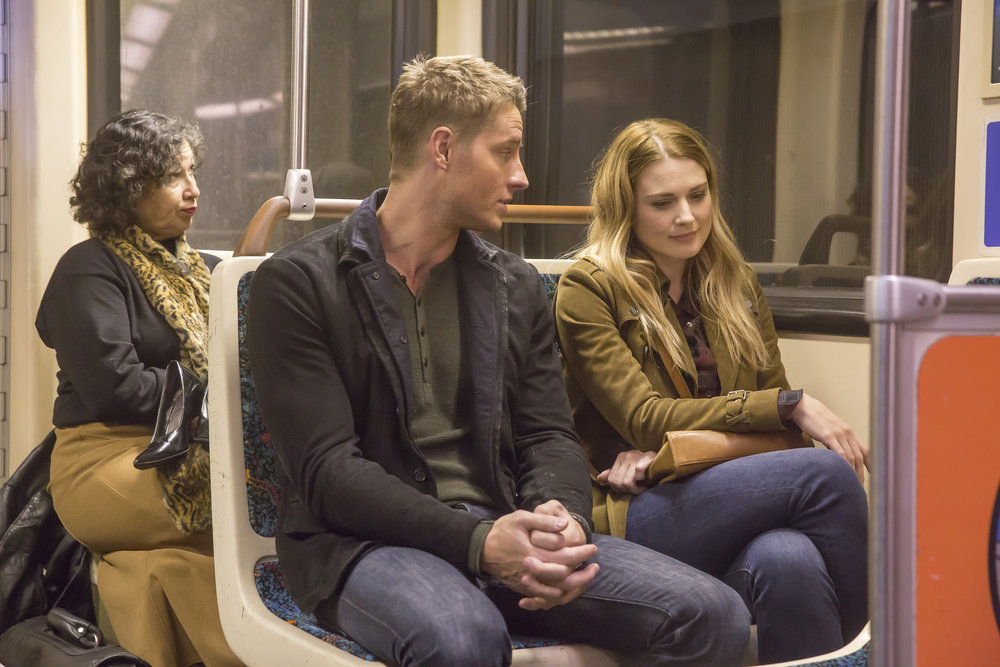 THIS IS US -- "I Call Marriage" Episode 114 -- Pictured: (l-r) Justin Hartley as Kevin Pearson, Alexandra Breckenridge as Sophie -- (Photo by: Ron Batzdorff/NBC)