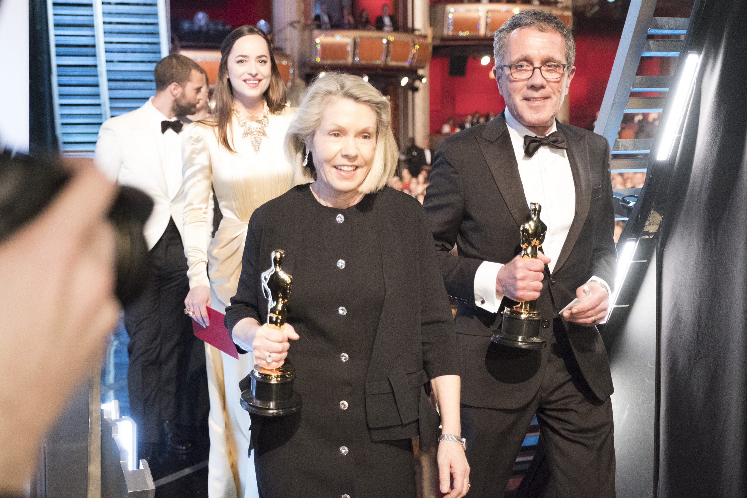 THE OSCARS(r) - The 89th Oscars(r)  broadcasts live on Oscar(r) SUNDAY, FEBRUARY 26, 2017, on the ABC Television Network. (ABC/Adam Rose) DAKOTA JOHNSON, SANDY REYNOLDS-WASCO, DAVID WASCO