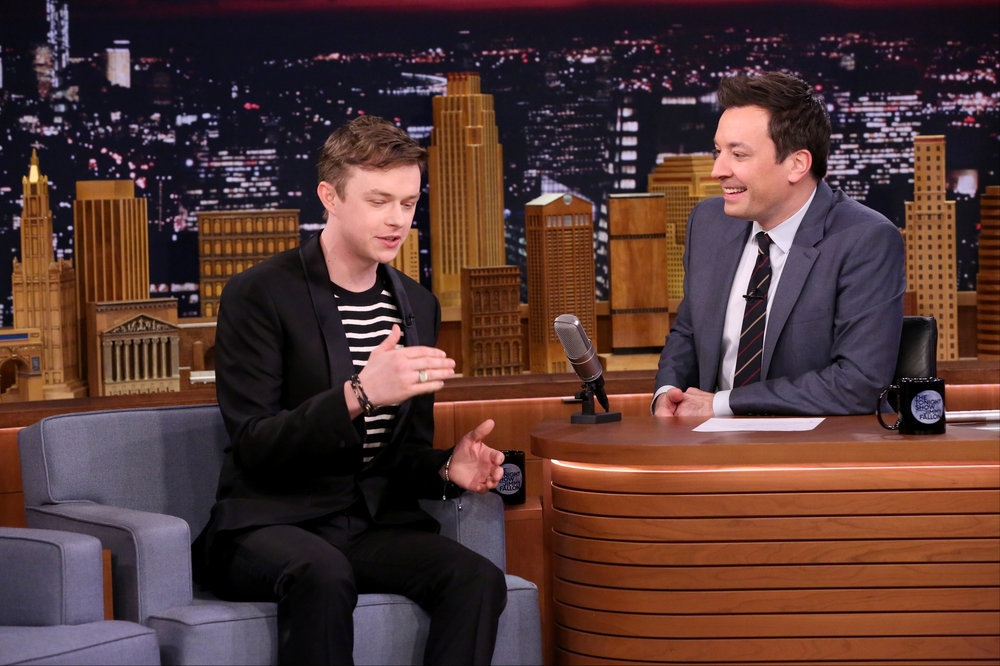 THE TONIGHT SHOW STARRING JIMMY FALLON -- Episode 0625 -- Pictured: (l-r) Actor Dane DeHaan during an interview with host Jimmy Fallon on February 15, 2017 -- (Photo by: Andrew Lipovsky/NBC)