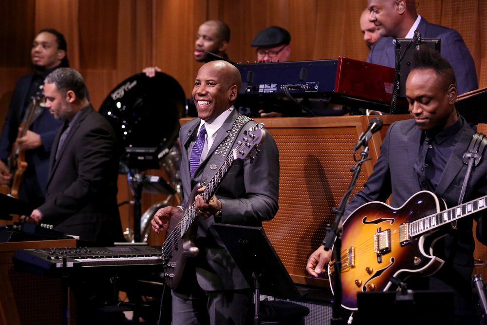 THE TONIGHT SHOW STARRING JIMMY FALLON -- Episode 0621 -- Pictured: Musician Nathan East performs on February 9, 2017 -- (Photo by: Andrew Lipovsky/NBC)