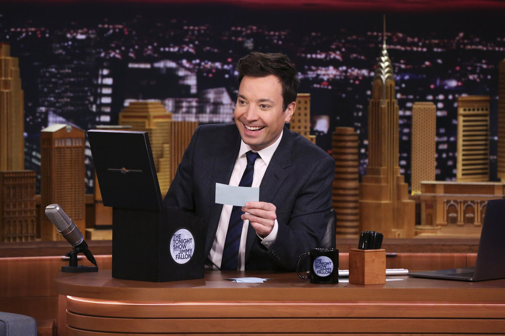 THE TONIGHT SHOW STARRING JIMMY FALLON -- Episode 0620 -- Pictured: Host Jimmy Fallon during "Suggestion Box" on February 8, 2017 -- (Photo by: Andrew Lipovsky/NBC)