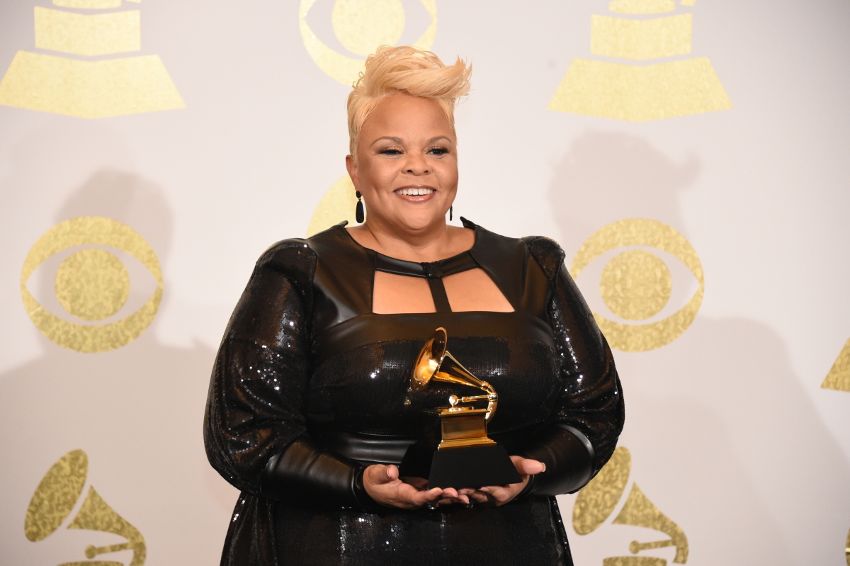 Tamela Mann poses for photographs backstage at THE 59TH ANNUAL GRAMMY AWARDS®, broadcast live from the STAPLES Center in Los Angeles, Sunday, Feb. 12 (8:00-11:30 PM, live ET/5:00-8:30 PM, live PT; 6:00-9:30 PM, live MT) on the CBS Television Network. Photo: Phil McCarten/CBS ©2017 CBS Broadcasting, Inc. All Rights Reserved