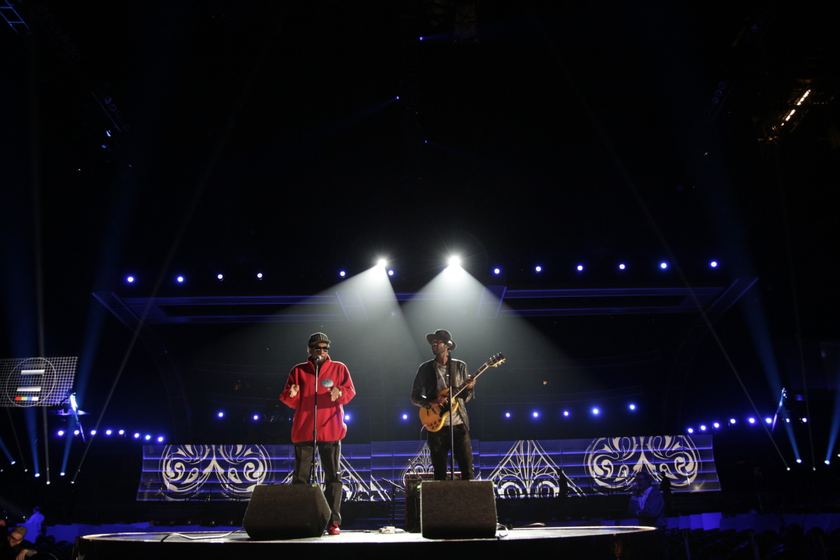 William Bell and Gary Clark Jr. perform during rehearsals for THE 59TH ANNUAL GRAMMY AWARDS®, scheduled to broadcast live from the STAPLES Center in Los Angeles, Sunday, Feb. 12 (8:00-11:30 PM, live ET/5:00-8:30 PM, live PT; 6:00-9:30 PM, live MT) on the CBS Television Network. Photo: Francis Specker/CBS ©2017 CBS Broadcasting, Inc. All Rights Reserved