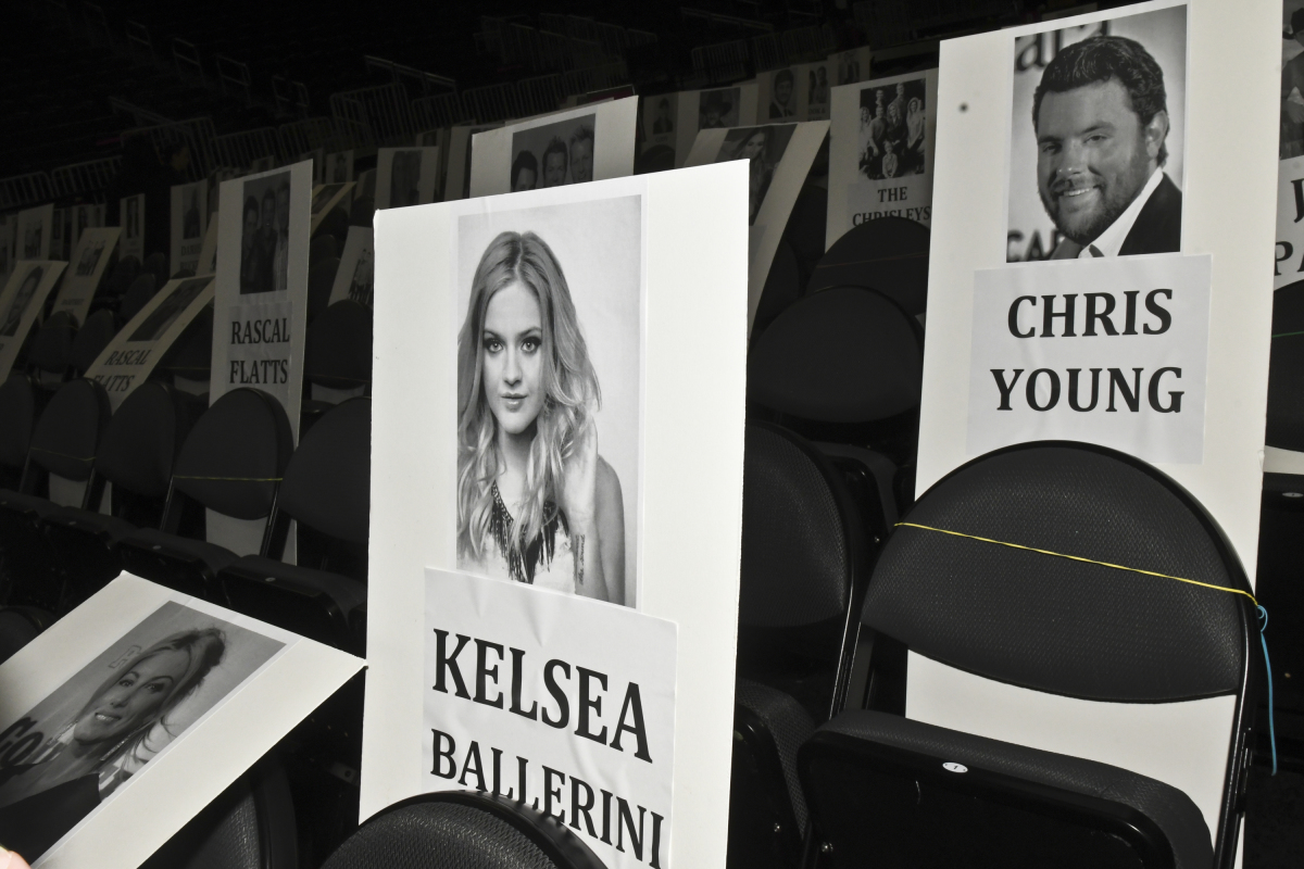 Seat cards are seen during rehearsal for THE 52ND ACADEMY OF COUNTRY MUSIC AWARDS®, scheduled to air LIVE from T-Mobile Arena in Las Vegas Sunday, April 2 (live 8:00-11:00 PM, ET/delayed PT) on the CBS Television Network. Photo: Michele Crowe/CBS ©2017 CBS Broadcasting, Inc. All Rights Reserved