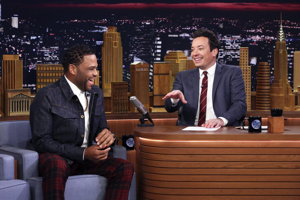THE TONIGHT SHOW STARRING JIMMY FALLON -- Episode 0645 -- Pictured: (l-r) Actor Anthony Anderson during an interview with host Jimmy Fallon on March 23, 2017 -- (Photo by: Andrew Lipovsky/NBC)