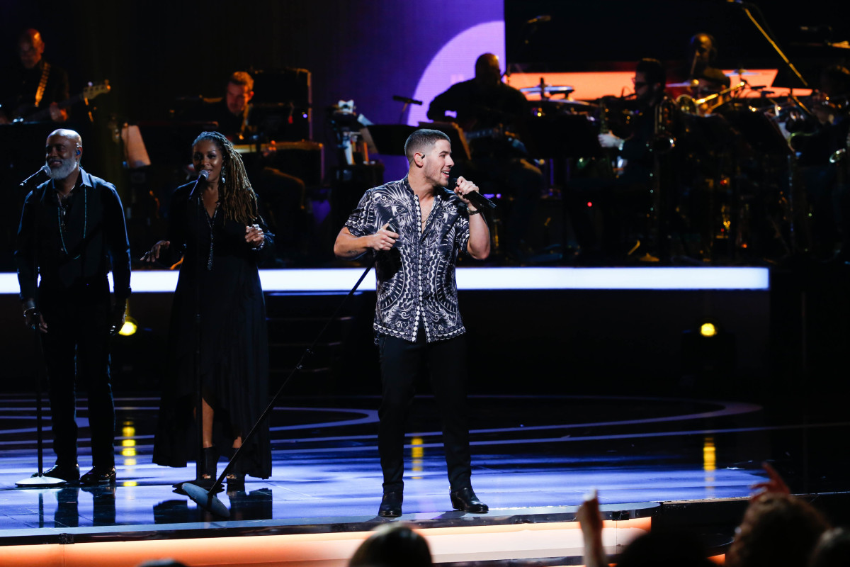 Music stars Andra Day, Celine Dion, DNCE, Nick Jonas, Tori Kelly, Little Big Town, Demi Lovato, Katharine McPhee, Panic! at the Disco, Pentatonix, Ed Sheeran, Keith Urban, Kelsea Ballerini & Thomas Rhett, Jason Derulo & Tavares, John Legend & Stevie Wonder and Barry Gibb celebrate the Bee Gees' remarkable music catalog on, "STAYIN' ALIVE: A GRAMMY® SALUTE TO THE MUSIC OF THE BEE GEES," Sunday, April, 16 (8:00-10:00 PM, ET/ PT) on the CBS Television Network. Pictured: Nick Jonas Photo: Monty Brinton/CBS ©2017 CBS Broadcasting, Inc. All Rights Reserved