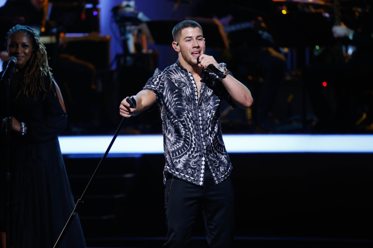 Music stars Andra Day, Celine Dion, DNCE, Nick Jonas, Tori Kelly, Little Big Town, Demi Lovato, Katharine McPhee, Panic! at the Disco, Pentatonix, Ed Sheeran, Keith Urban, Kelsea Ballerini & Thomas Rhett, Jason Derulo & Tavares, John Legend & Stevie Wonder and Barry Gibb celebrate the Bee Gees' remarkable music catalog on, "STAYIN' ALIVE: A GRAMMY® SALUTE TO THE MUSIC OF THE BEE GEES," Sunday, April, 16 (8:00-10:00 PM, ET/ PT) on the CBS Television Network. Pictured: Nick Jonas Photo: Monty Brinton/CBS ©2017 CBS Broadcasting, Inc. All Rights Reserved