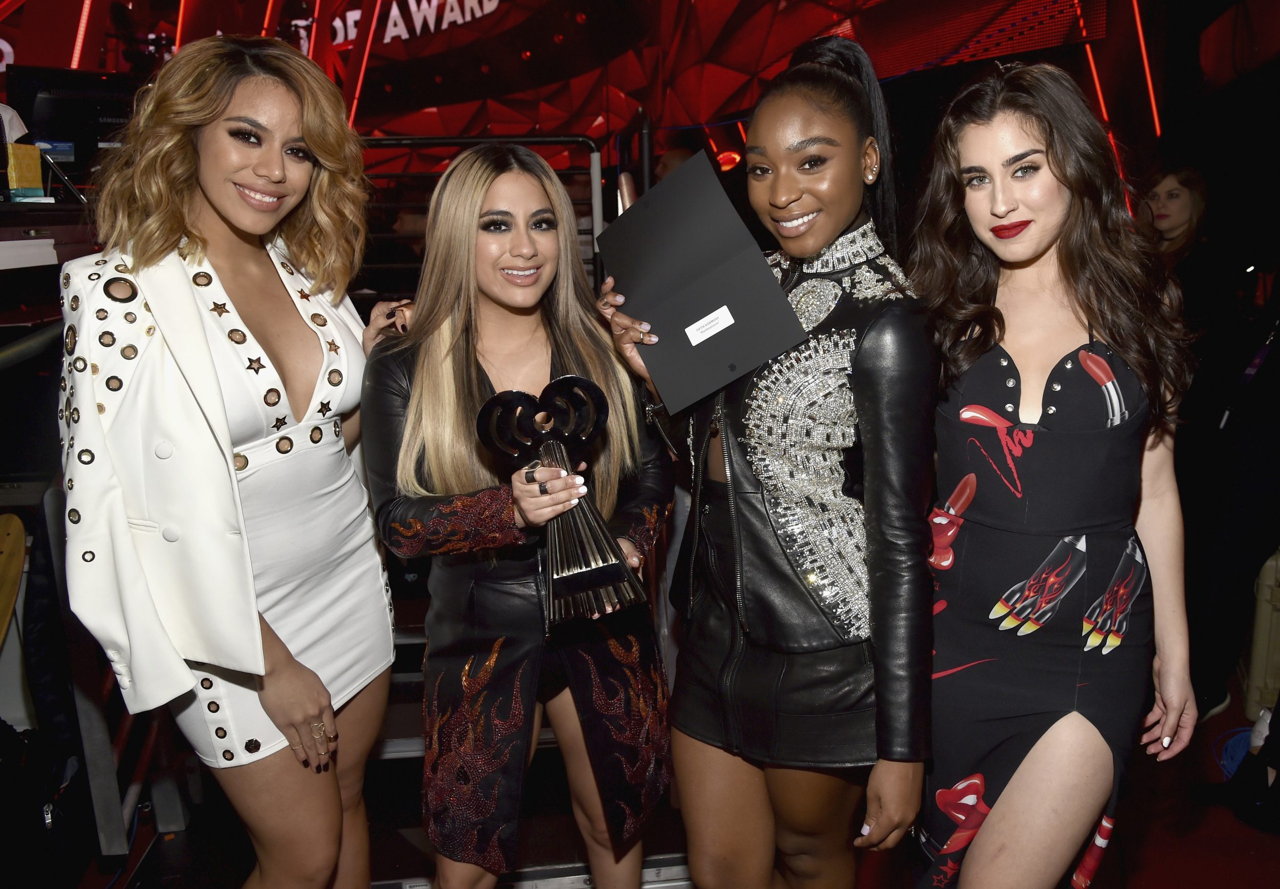 INGLEWOOD, CA - MARCH 05: Singing group Fifth Harmony poses backstage at the 2017 iHeartRadio Music Awards which broadcast live on Turner's TBS, TNT, and truTV at The Forum on March 5, 2017 in Inglewood, California. (Photo by Frazer Harrison/Getty Images for iHeartMedia) *** Local Caption *** Normani Kordei; Ally Brooke; Lauren Jauregui; Dinah Jane