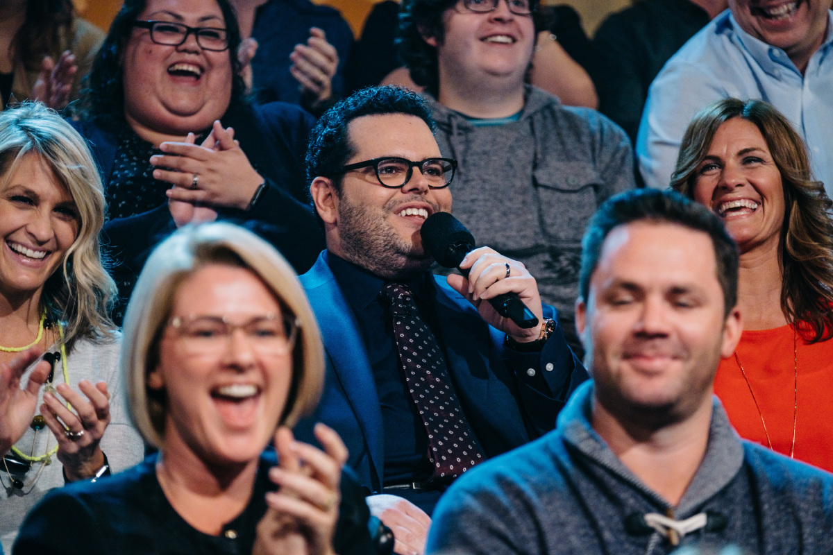 The Late Late Show with James Corden airing Wednesday, March 22, 2017, with guests Judy Greer, Josh Gad, and Maggie Rogers. Pictured: Josh Gad. Photo: Terence Patrick/CBS ©2017 CBS Broadcasting, Inc. All Rights Reserved