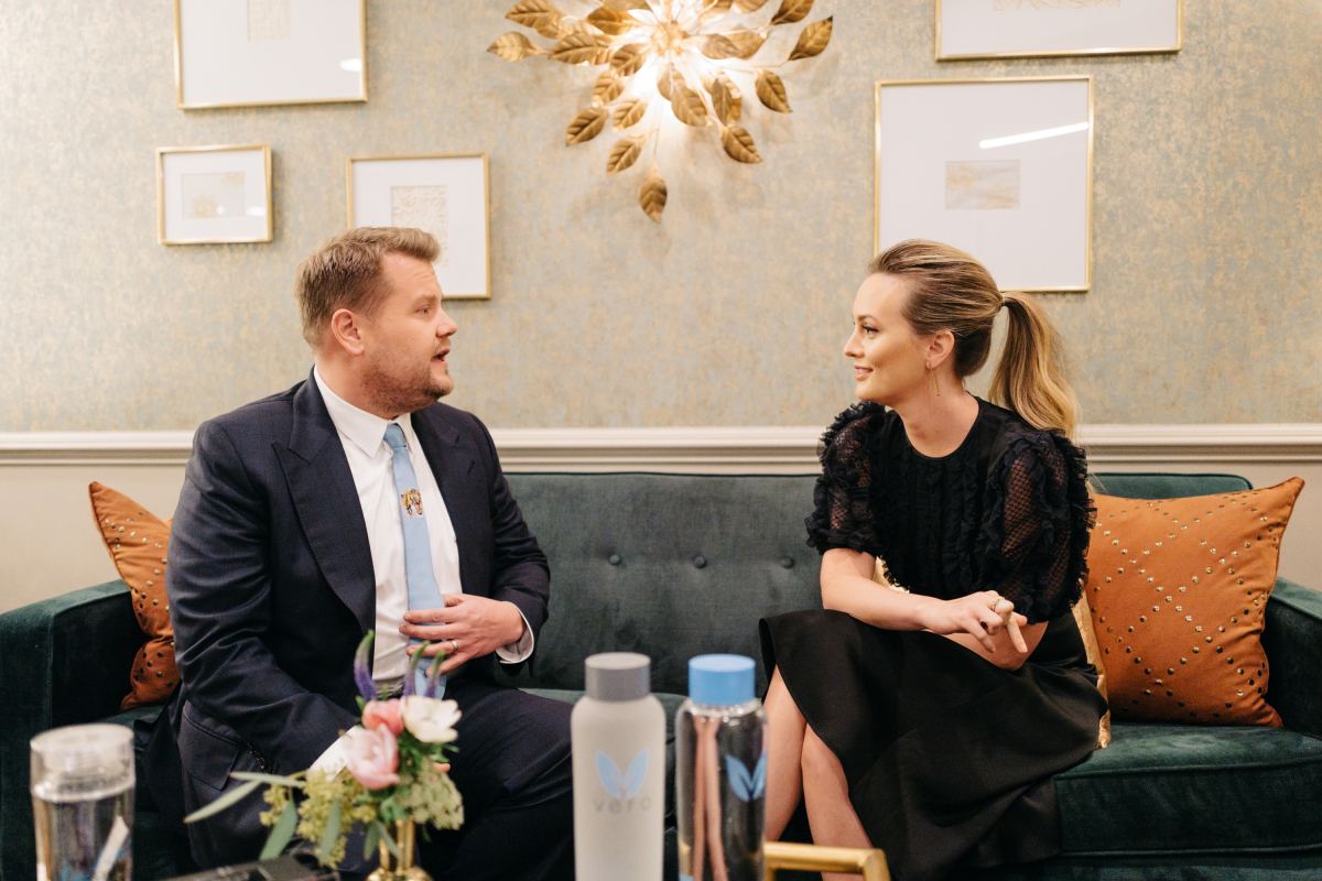 Leighton Meester chats with James Corden during "The Late Late Show with James Corden," Monday, March 13, 2017 (12:35 PM-1:37 AM ET/PT) On The CBS Television Network. Photo: Terence Patrick/CBS ©2017 CBS Broadcasting, Inc. All Rights Reserved