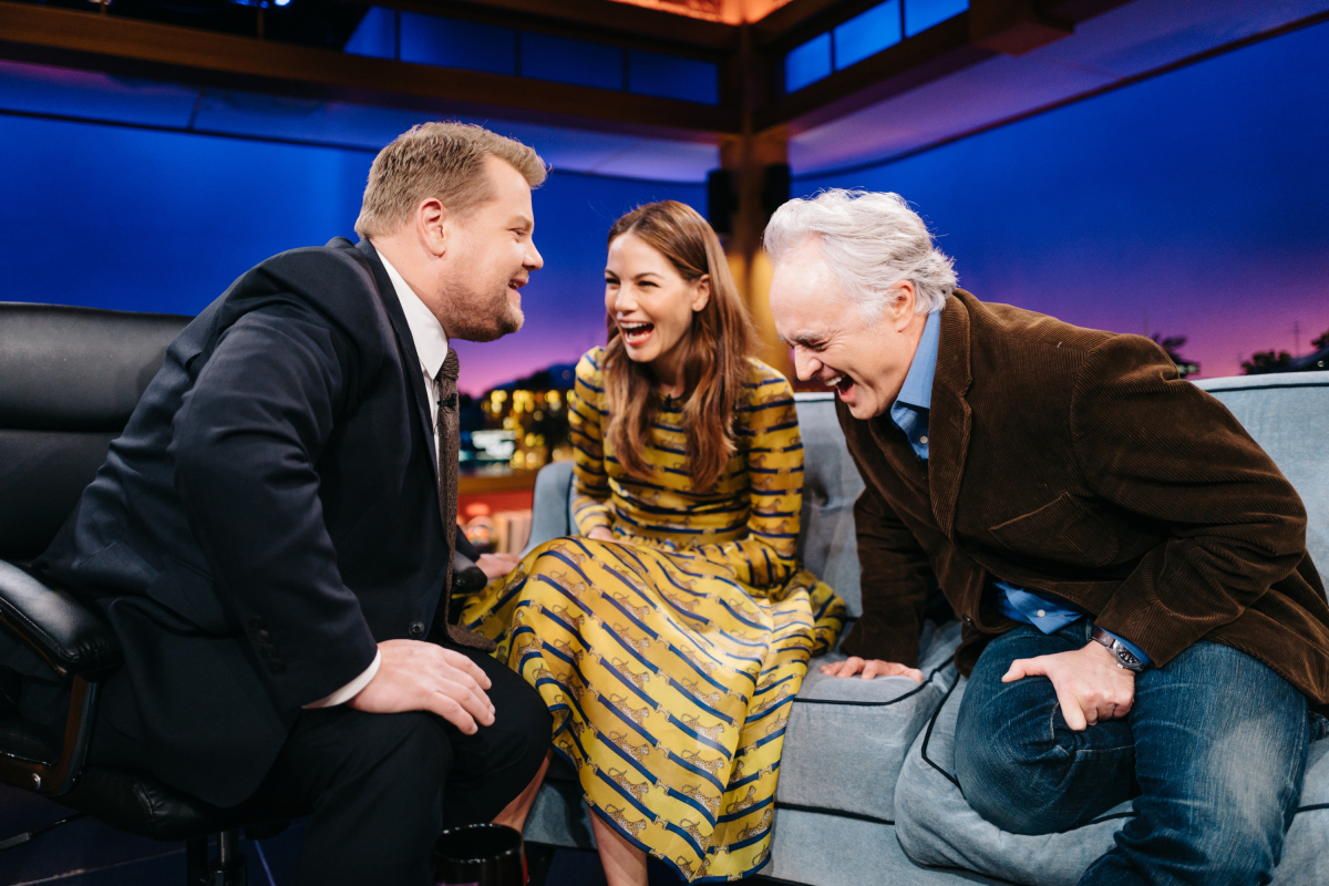 Michelle Monaghan and Bradley Whitford chat with James Corden during "The Late Late Show with James Corden," Tuesday, February 28, 2017 (12:35 PM-1:37 AM ET/PT) On The CBS Television Network. Photo: Terence Patrick/CBS ©2017 CBS Broadcasting, Inc. All Rights Reserved
