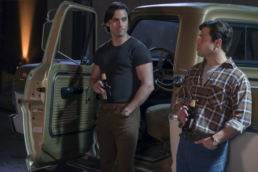 THIS IS US -- "Moonshadow" Episode118 -- Pictured: (l-r) Milo Ventimiglia as Jack, Jeremy Luke as Darryl -- (Photo by: Ron Batzdorff/NBC)