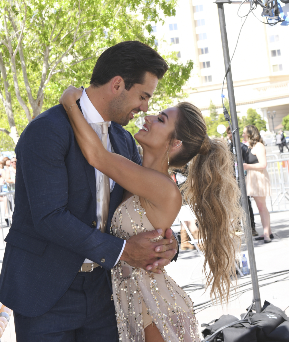 NFL player Eric Decker and wife Jessie James Decker on the red carpet for THE 52ND ACADEMY OF COUNTRY MUSIC AWARDS®, scheduled to air LIVE from T-Mobile Arena in Las Vegas Sunday, April 2 (live 8:00-11:00 PM, ET/delayed PT) on the CBS Television Network. Photo: Michele Crowe/CBS ©2017 CBS Broadcasting, Inc. All Rights Reserved
