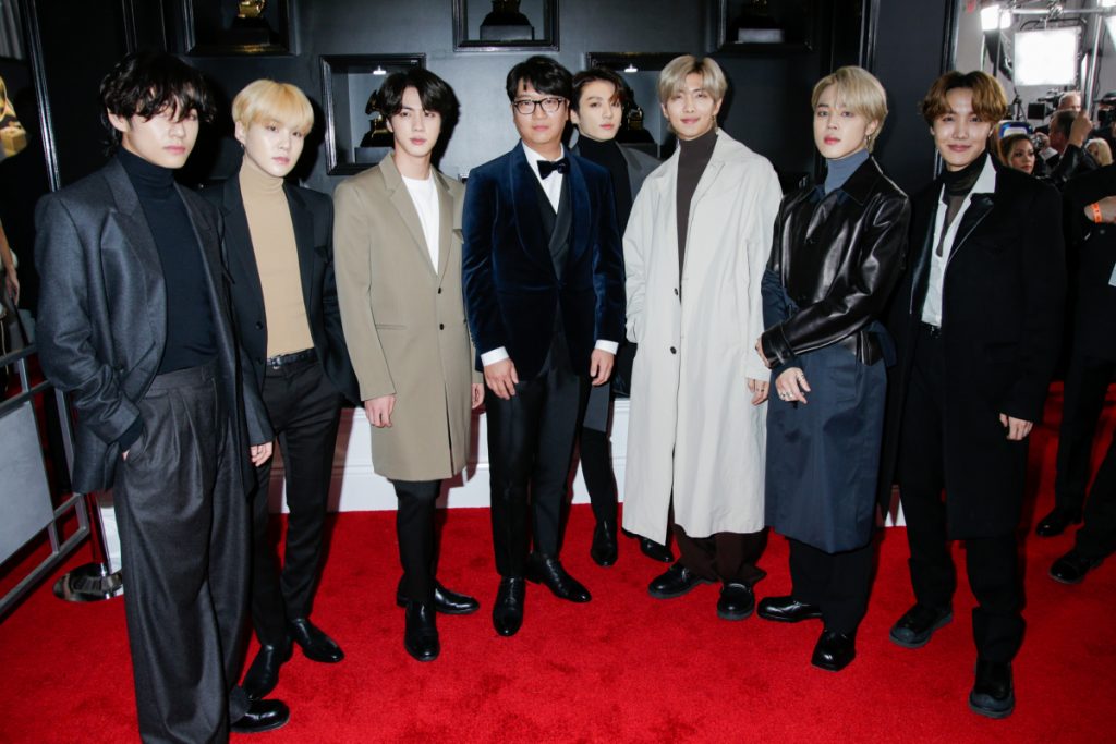 BTS Arrives On Red Carpet Ahead Of Debut Grammys Performance